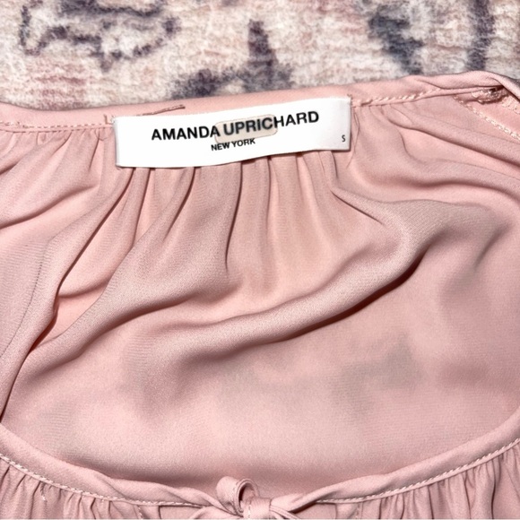 Amanda Uprichard Pink Dusty Rose Cold Shoulder Blouse High Low Top Size Small - Picture 6 of 6